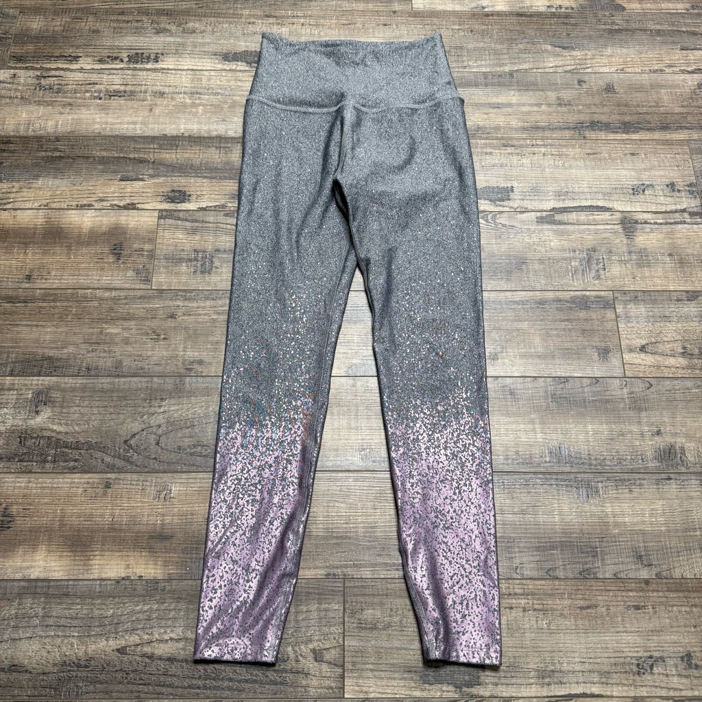 Beyond Yoga Gray Purple Shimmer Ombr Leggings Women's Size Mediums